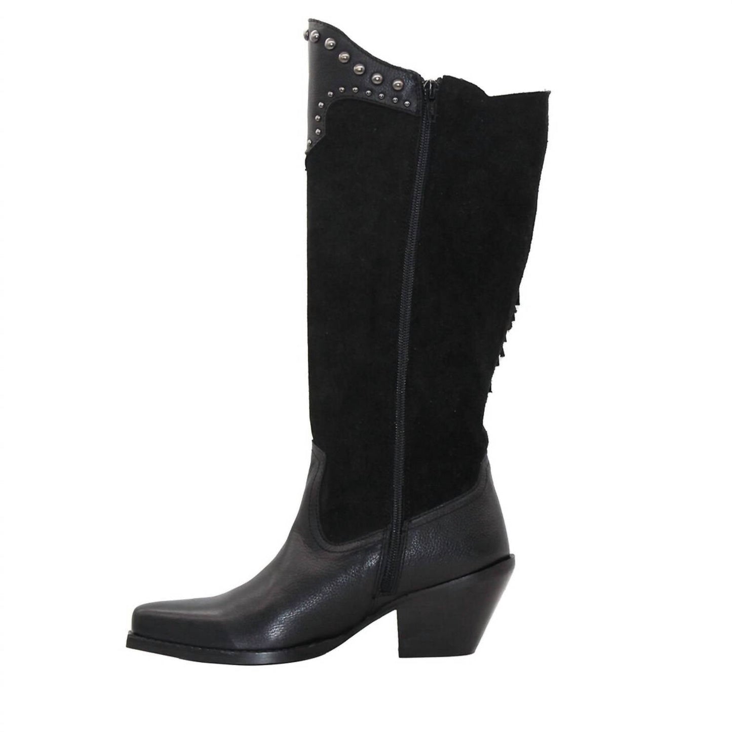 Volatile - Women's Palomino Leather Stud And Fringe Boots