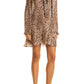 Veronica Beard Leopard Print Long Sleeve Dress in Brown Multi, Size 00