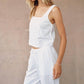 Bella Dahl - Women's Square Neck Button Back Tank Top