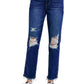 Judy Blue - High Waist Rigid Magic Heavy Destroy Straight Jeans