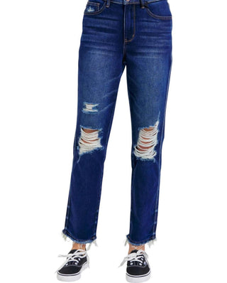 Judy Blue - High Waist Rigid Magic Heavy Destroy Straight Jeans