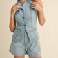 Anniewear - Jade Stretch Denim Tailored Top & Shorts Set