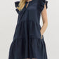Entro - Flutter Sleeve Midi Dress
