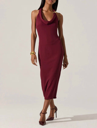 Astr - Alanna Halter Cowl Neck Dress