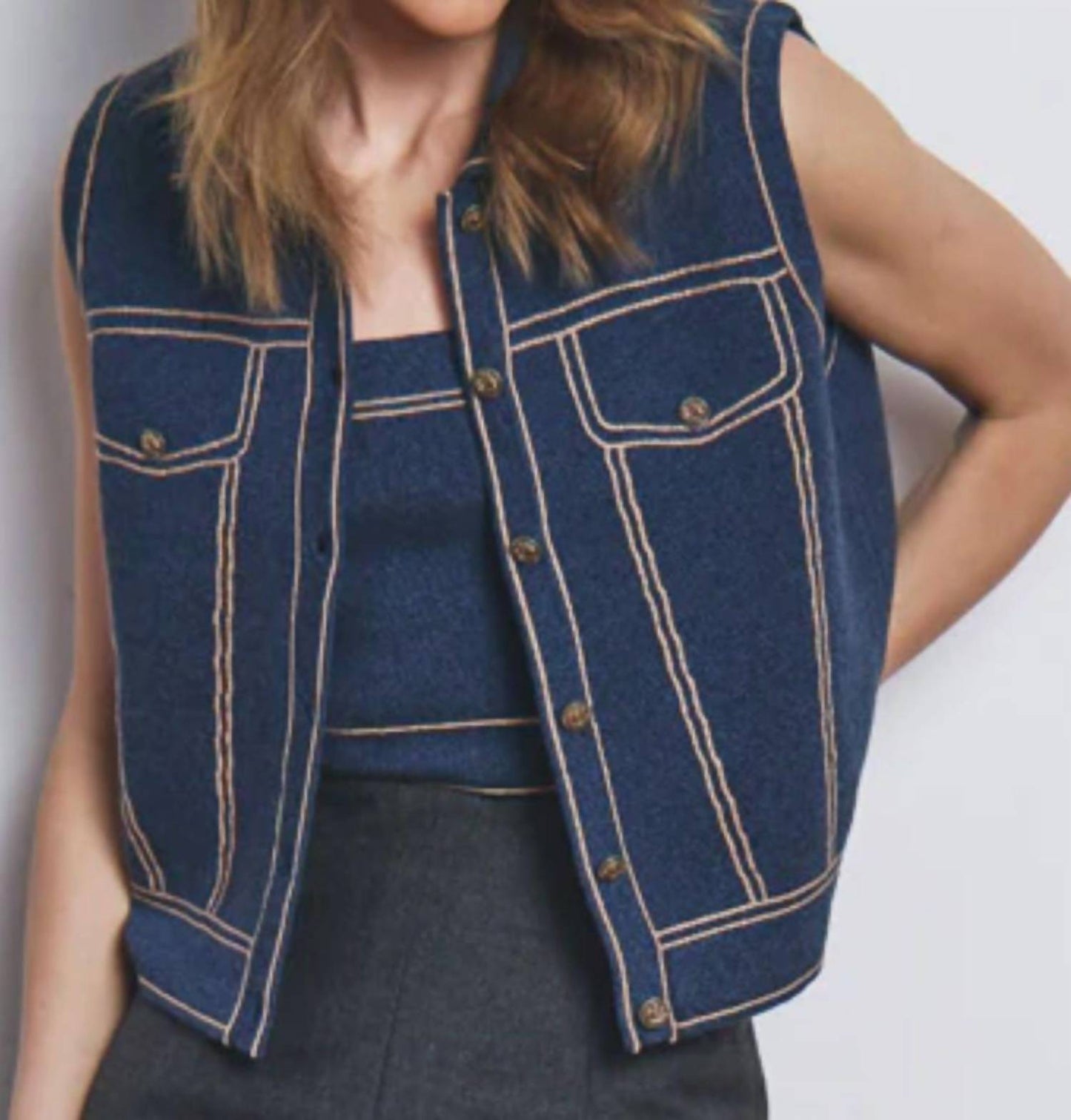 Autumn Cashmere - Sleeveless Jacket Vest