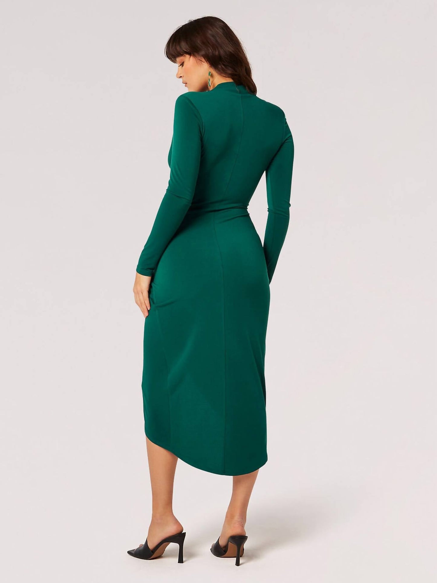 Apricot - Jersey Side Ruched Wrap Dress