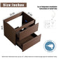 Wall-Mounted Bathroom Vanity, Soft-Close Drawer, Premium Slides - Black Brown