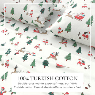 4-Piece Turkish Cotton Christmas Flannel Sheet - Whittaker Collection