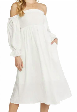 Entro - Off-shoulder Midi Dress