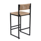 Kitchen Bar Stools with Footrest Set of 2 Paper Rope Weave Dining Chairs