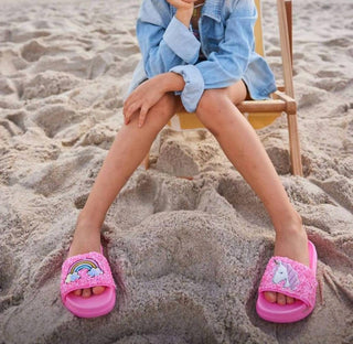 Lola + The Boys - Girls Glitter Unicorn Slides