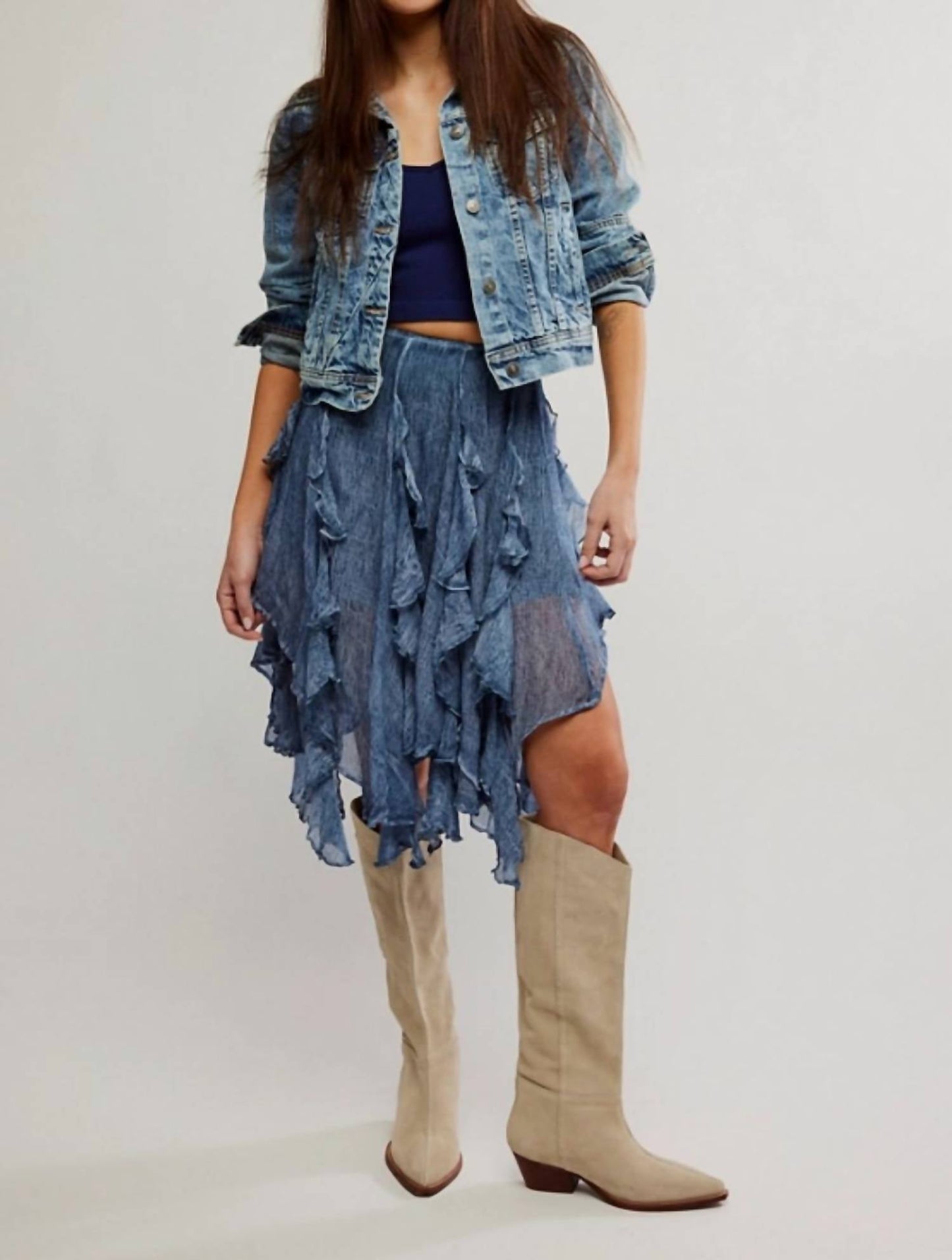 Free People - Susanna Knee-Length Midi Skirt