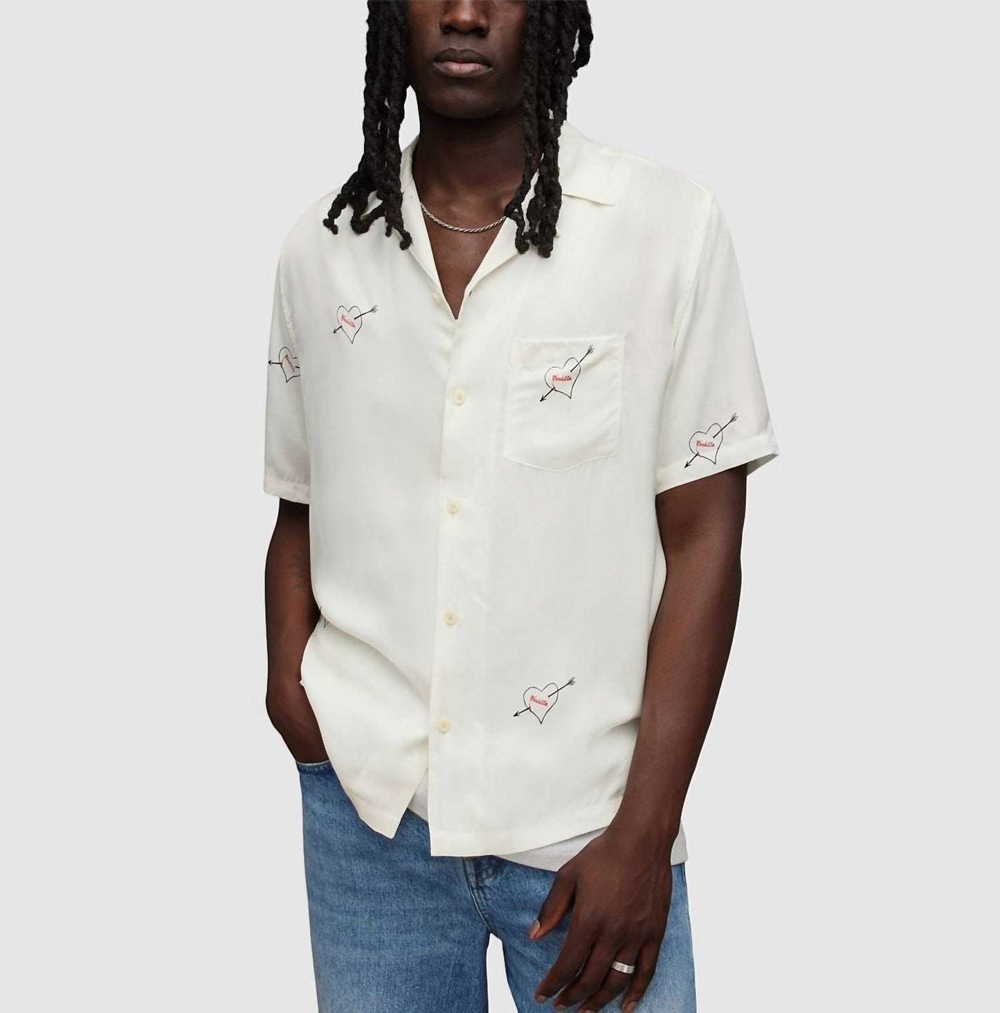 Allsaints - Bow Short Sleeve Button Up Shirt