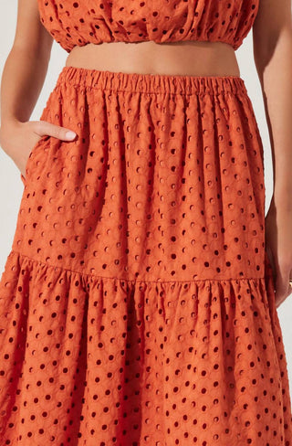 Astr - Nalley Eyelet Midi Skirt