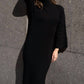 Mima Rosso - Cable Knit Bell Sleeve Dress