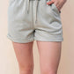 White Birch - High Waisted Washed Scuba Shorts