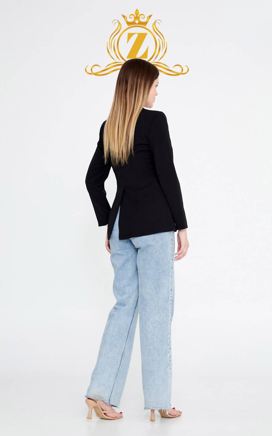 Zaalima Fashion - Long Sleeve Crepe Solid Color Regular Jacket