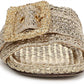 Sam Edelman - Women's Bambi Metallic Raffia Slide Sandals
