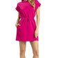 Umgee - Drawstring Waist Luxeknit T-shirt Dress
