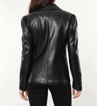 Dolce Cabo - Puff Shoulder Vegan Leather Blazer