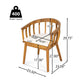 Klismos Dining Armchair Set of 2 - Teak / Beige