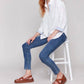 Charlie B - Linen Blend Drop Shoulder Shirt With Striped Cuffs