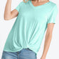7Th Ray - Solid V Neck Knotted Top