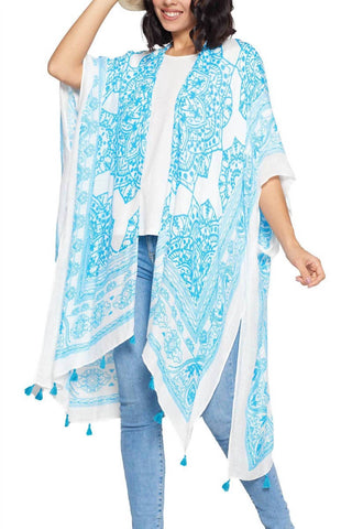Yak & Yeti - Boho Floral Tassels Kimono Wrap