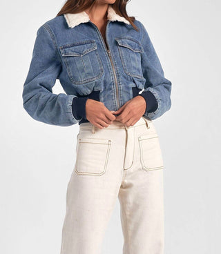 Elan - DENIM JACKET FUR COLLAR