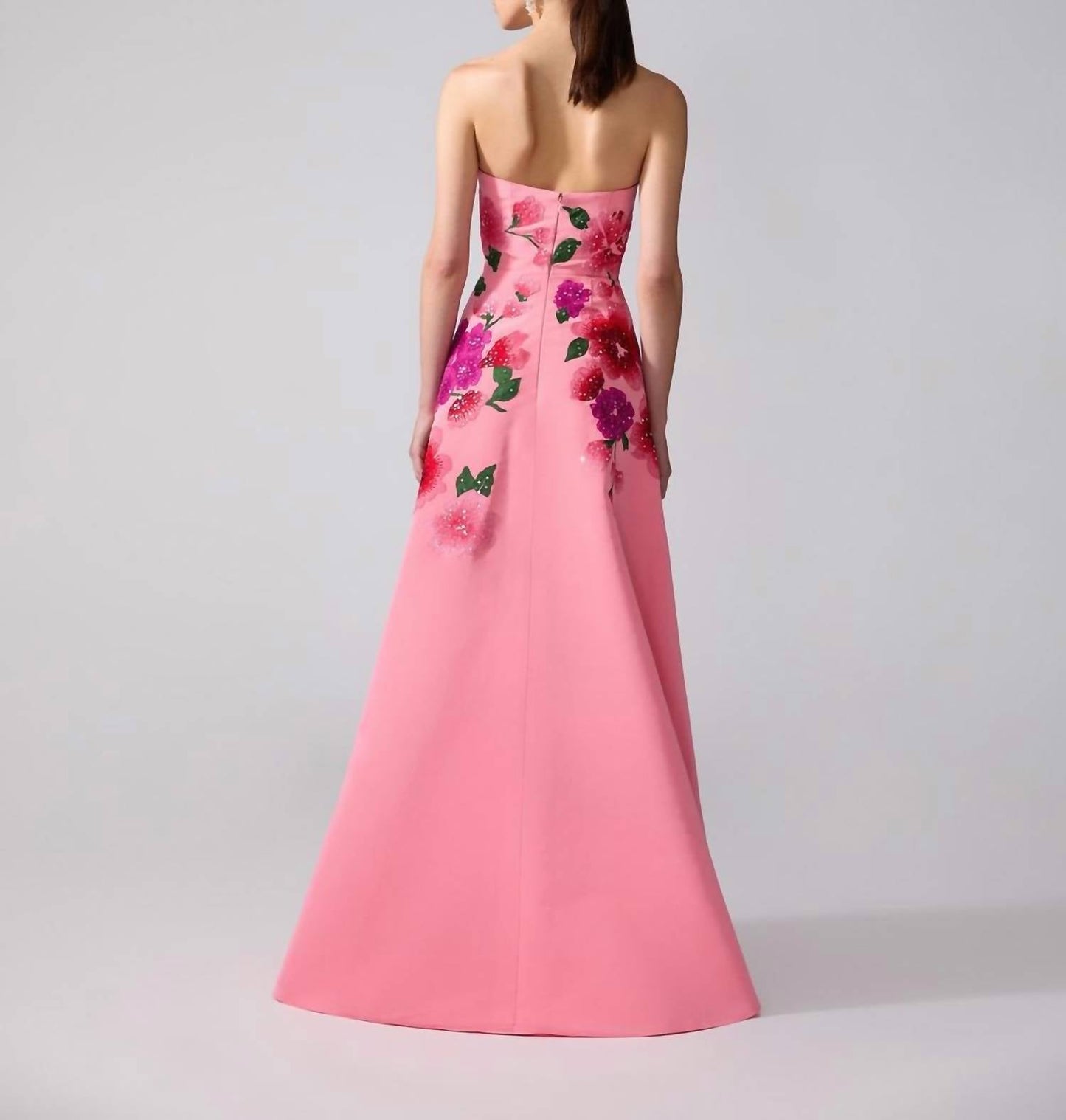 Carolina Herrera - Floral-embroidered Strapless A-line Gown