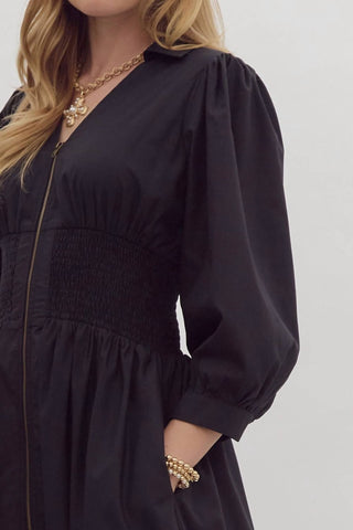 Entro - Zipper Midi Dress