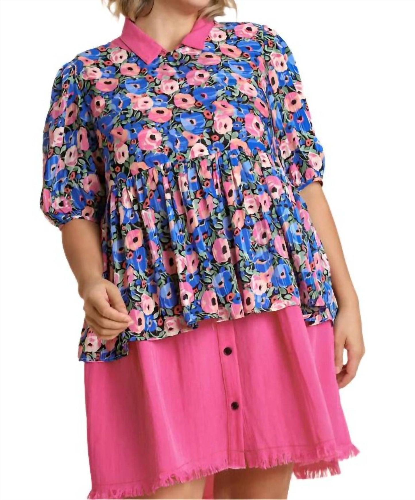 Umgee - Floral Short Sleeve Top