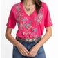Johnny Was - KARIME RAW HEM V‑NECK TEE
