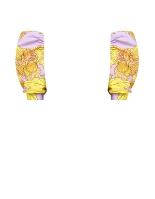 Lia Sahara - Women's Cut Out One Piece + Puffed Sleeves