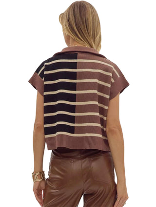 Entro - Colorblock Cropped Vest