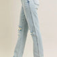 Trendsi - Judy Blue Full Size Mr Repair Stitch Detail Destroy Single Cuff Bf Jeans Plus Size