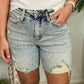Judy Blue - High Waisted Mineral Wash Destroy Boyfriend Shorts