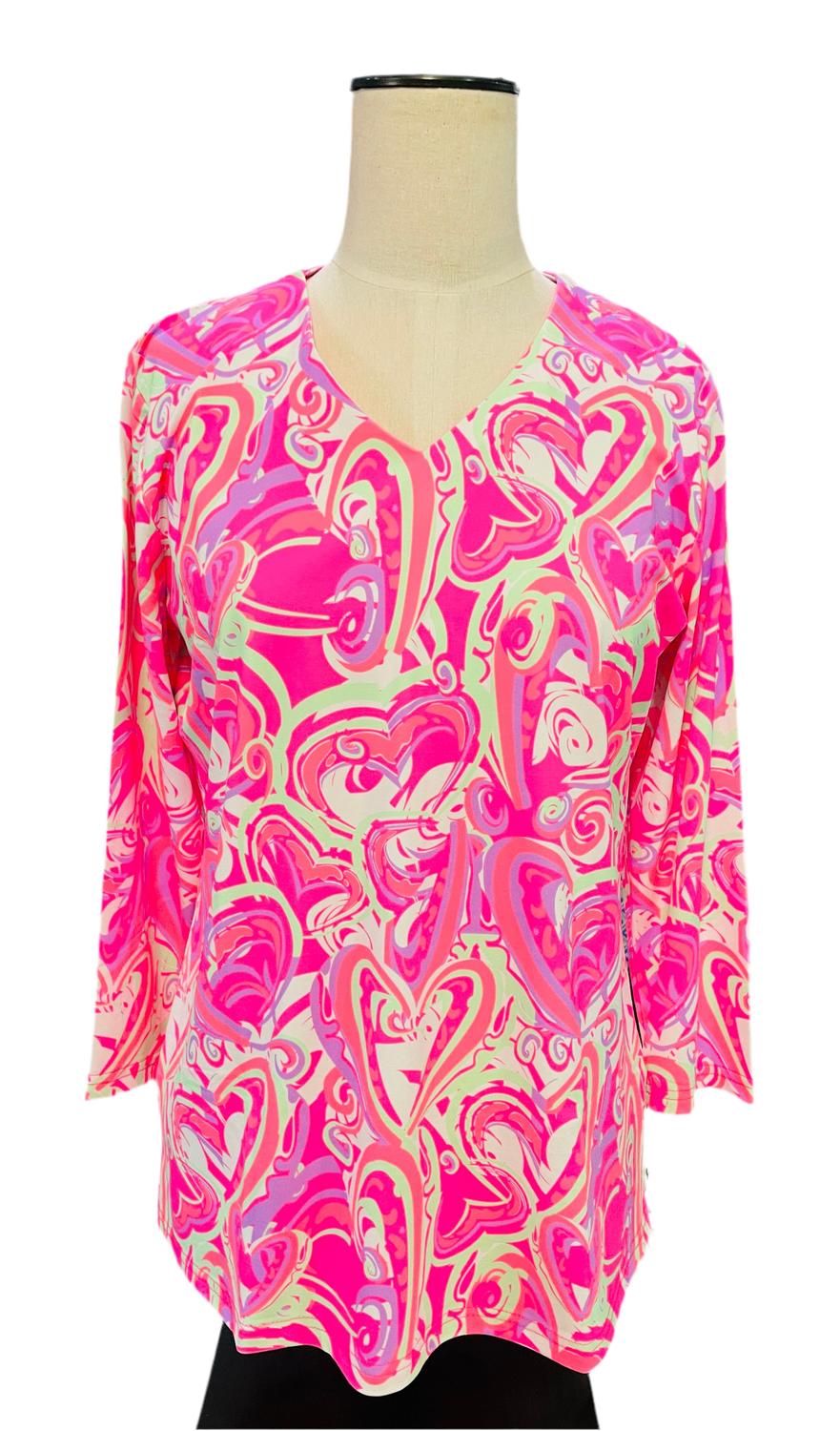 Lulu-B - Women's Valentina Swirl Heart Print Top