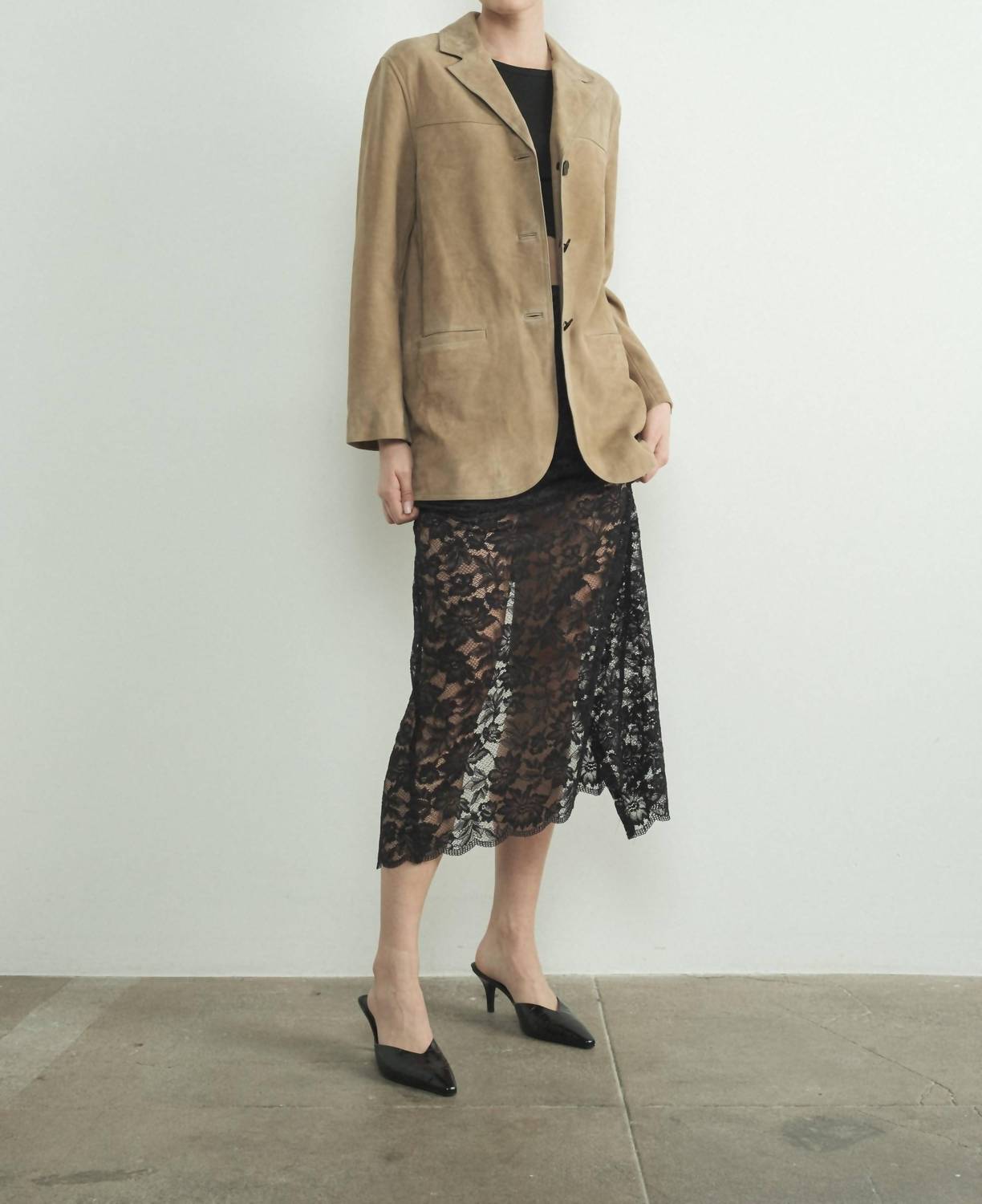 Aaron & Amber - Faux Suede Blazer