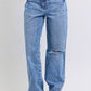 Judy Blue - Rigid Magic Criss-cross Waistband Straight Jeans