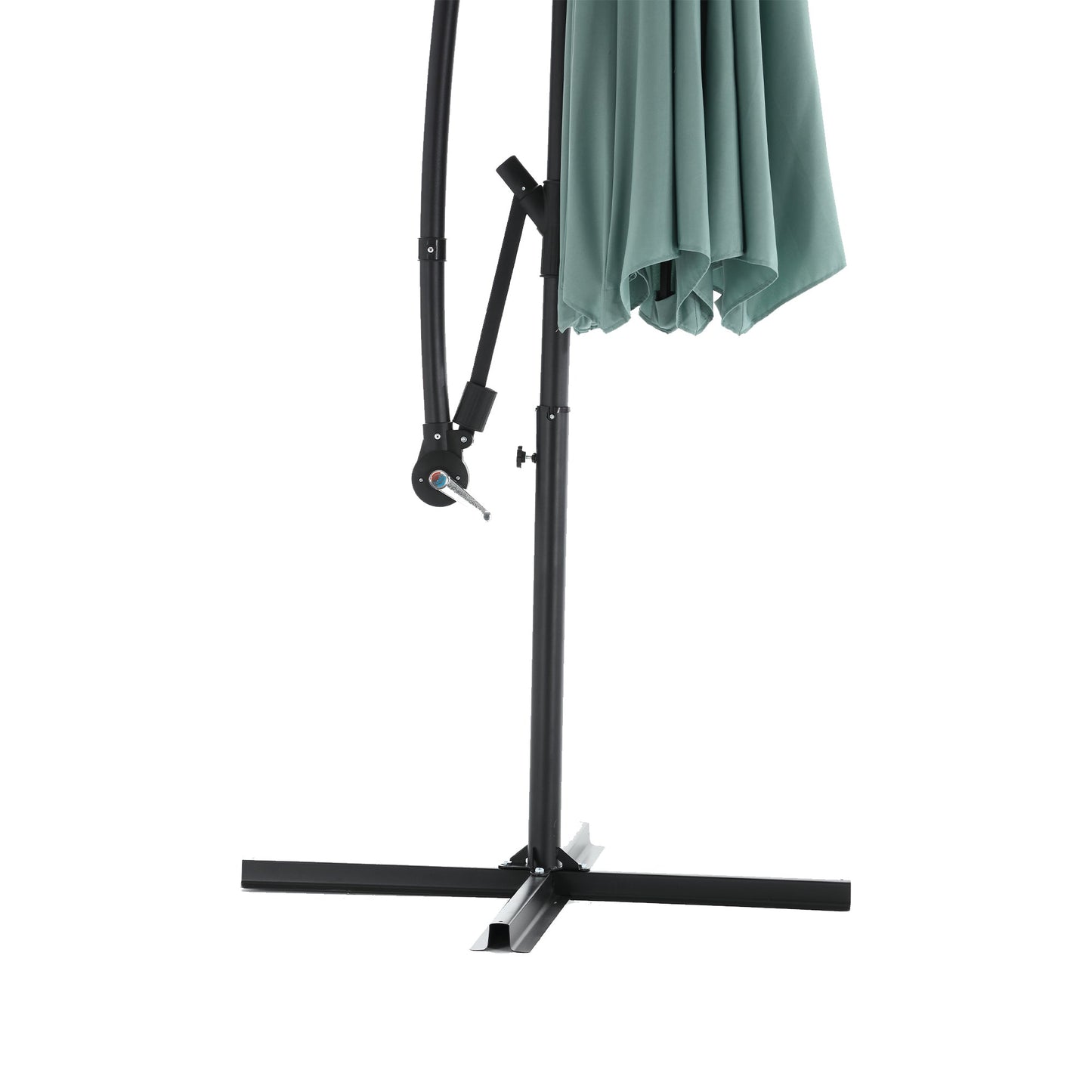 10ft Solar LED Offset Hanging Patio Umbrella (Light Green)