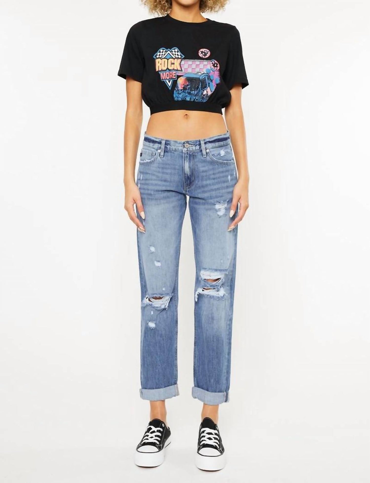 Kancan - Mid Rise Classic Boyfriend Jean