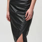 Joseph Ribkoff - Faux Leather High-waist Midi Pencil Skirt