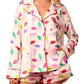Peach Love - Satin Christmas Lights Prints Pajama Set