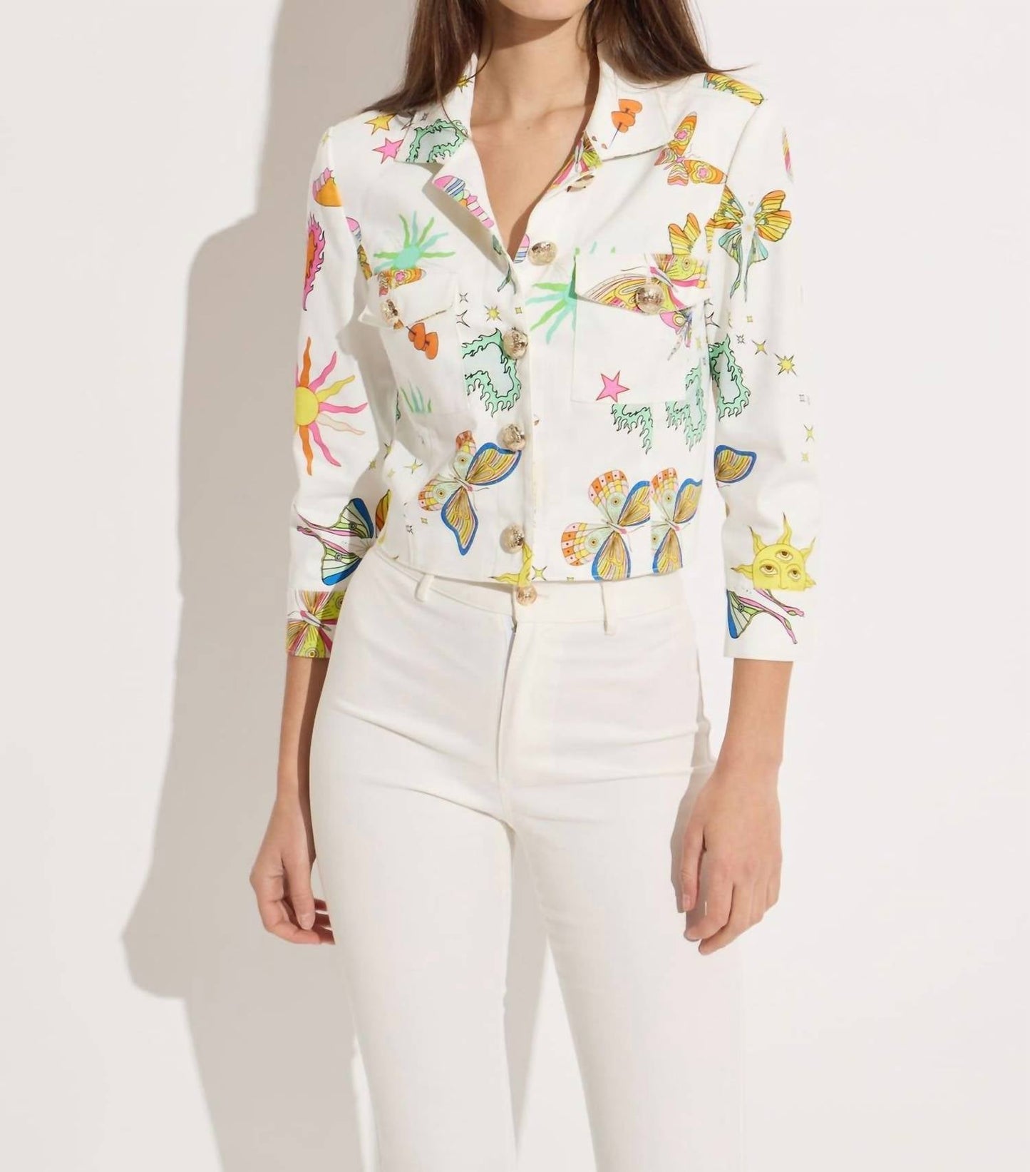 Oolala - Sun/ Butterfly Cotton Short Jacket