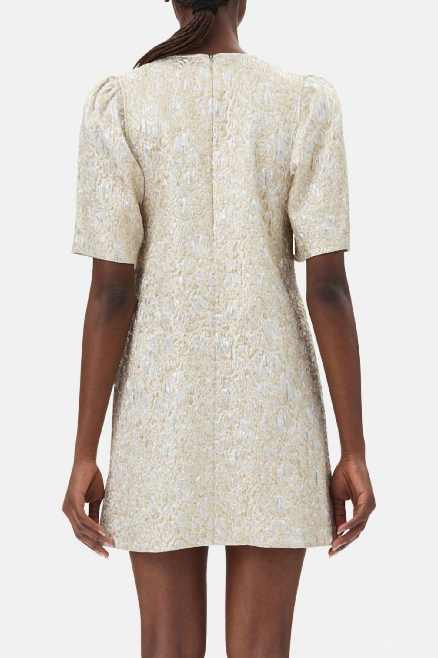 Ganni - Metallic A-line Mini Dress