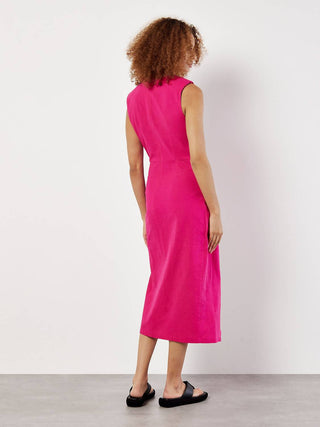 Apricot - WRAP & KNOT COTTON MIDI DRESS