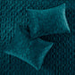 3 Piece Velvet Quilt Set Teal King/Cal King