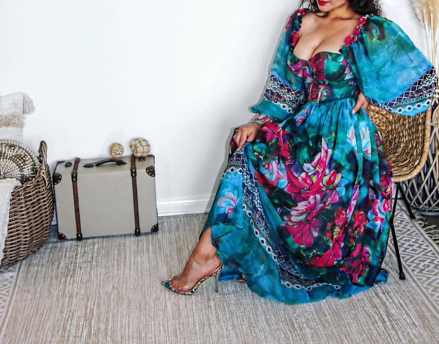 Little Secret Of Mine - Women's Full Length Floral Dress