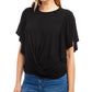 Karen Kane - Flutter Sleeve Drape Front Top